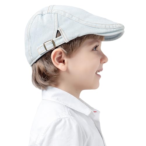 Jastore Boné de jornaleiro infantil para meninos, boina, vintage, listrado, boina, chapéu de jornale