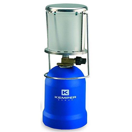 Kemper Camping Gaslampe KE 2013 mit Piezo Zündung in blau