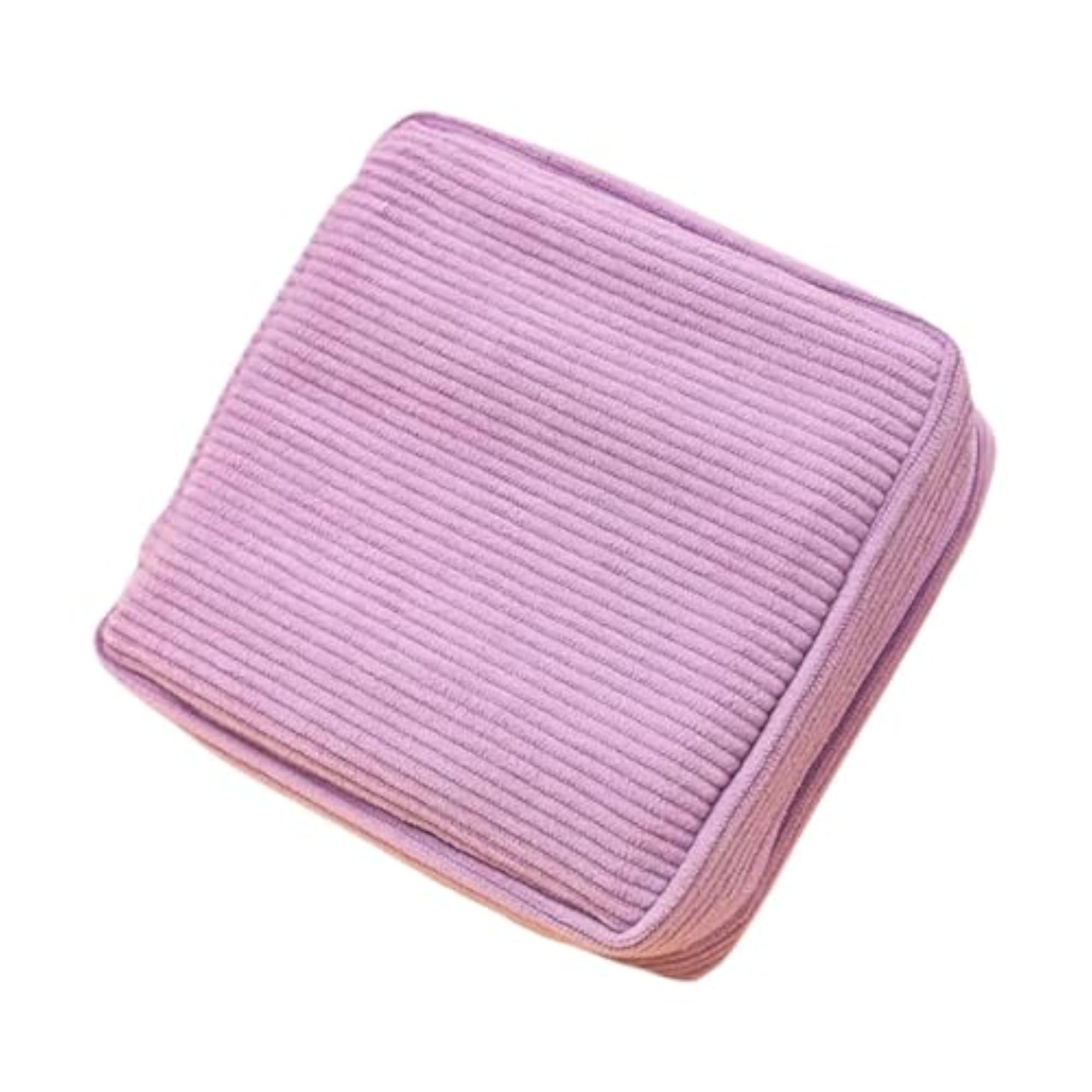 Corduroy Makeup Bag Zipper Pouch for Girls, Purple