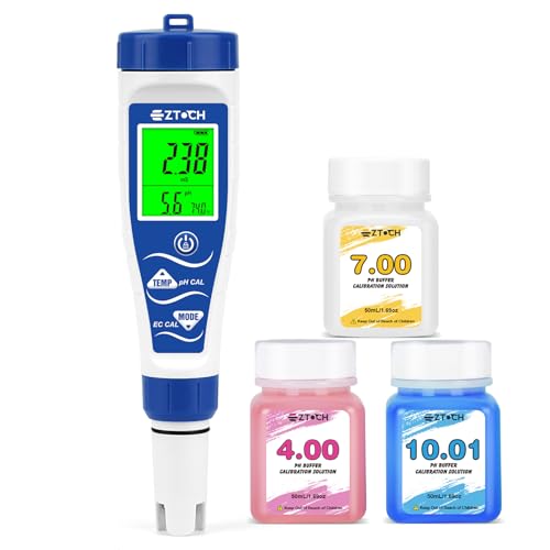 EZTOCH pH Chlorine Salt Tester for Pool, Salinity pH Meter for Saltwater Pool, 7 in 1 pH Salt Free Chlorine Tester Digital ORP PPM EC Tester for Swimming Pool, Hot Tub, Spa, Aquarium, Hydroponic
