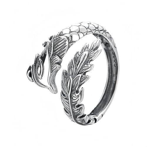 Bague Argent 925 femme réglable : le cadeau de promesse idéal aux motifs phénix