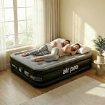 Air Pro Double Size Inflatable Air Mattress with Soft Surface Built-In Electric Pump Quick 3 Min Self Inflating Airbed for Adults & Guests, Blow Up Air Bed For Comfort at Home Or Camping 190x137x46cm
