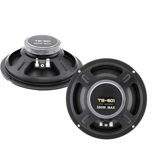 Lawnoval 2 altavoces coaxiales de alta fidelidad para coche de 6 pulgadas con subwoofer, 50 W, goma PP, a prueba de humedad, altavoces de audio para coche, compatibles con múltiples modelos