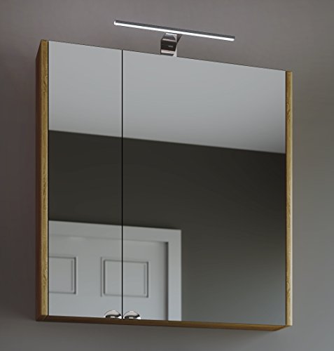 Preisvergleich Produktbild Planetmöbel Spiegelschrank Badezimmer WC Badezimmerschrank 64cm breit (Sonoma Eiche)