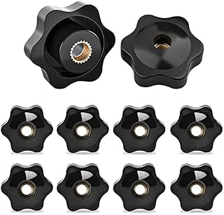 FYting M10 Star Knobs,10 PCS Female Knob Screws M10 Clamping Screw knob Threaded Female Star Knob Black Plastic Clamp Nut Clamping Screw Knob for Machinery Equipment Industrial Equipment - 38mm