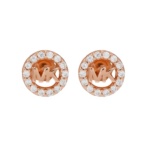 Michael Kors Women's Premium Kors MK Rose Gold-Tone Sterling Silver Logo Stud Earrings, MKC1727CZ791