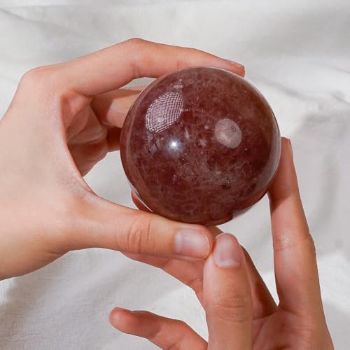 Quartz fraise en sphère polie pour harmoniser votre salon feng shui - 3