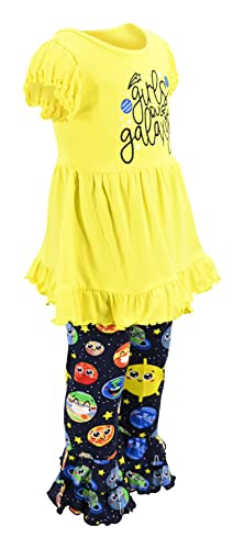 Image of Unique Baby Girls Back to School Apple Embroidered 2 Piece Outfit