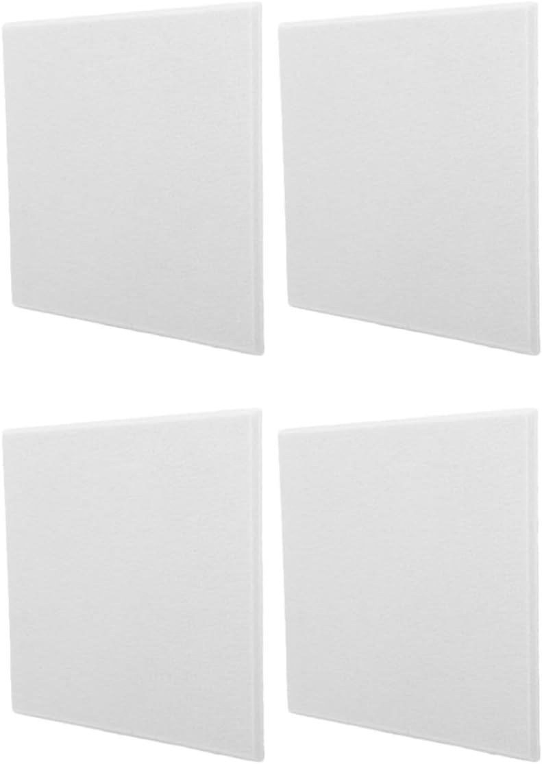 Amosfun Bulletin Board Tiles and Multifunctional Acoustic Panels 4pcs for Wall Felt White with Easy Installation Square Felt Boards for Office and Bedroom Decor