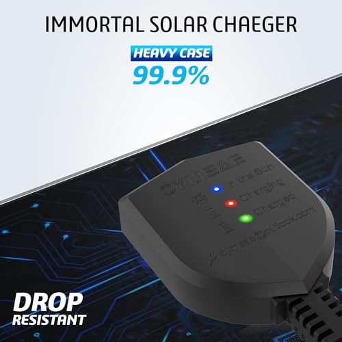 OYMSAE White 5W 12V Solar Car Battery Charger Portable Waterproof Solar Power Battery Charger & maintainer with Trickle Cigarette Lighter Plug & Alligator Clip - Image 7