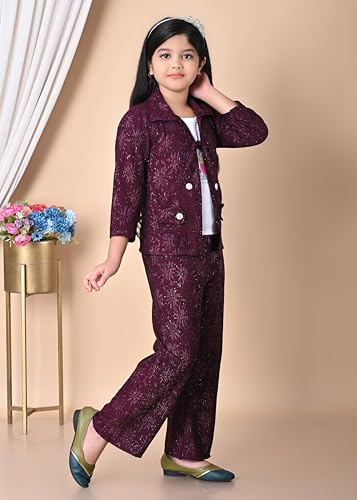 Image of Girls Sparkly Corduroy Co-ord Set, Jacket and Pants, Outfit, Formal Occasion Dress