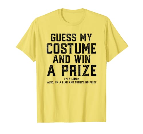 Costume di Halloween limone Indovina il mio costume vincere premio giallo Maglietta