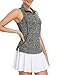 UPF 50+ Sleeveless Golf Shirts for Women with Collar - Moisture Wicking Tennis Top Athletic Polo Tank Tops for Golf, Tennis Black