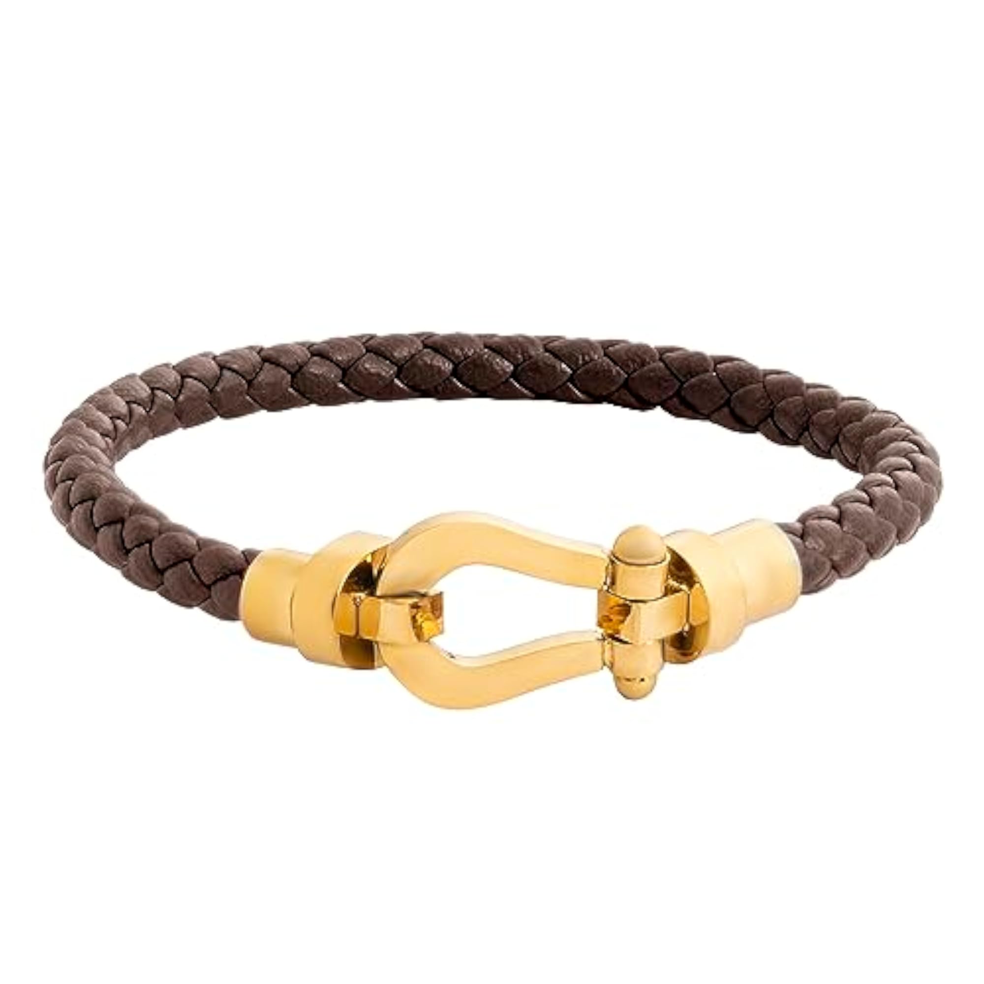 Braided Design Stainless Steel and Leather Bracelet for Men, Stylish Gift