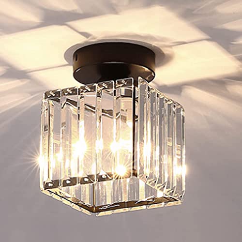 Lampara Colgante，Aplique Pared Interior，Hallway Light Shade for Ceiling Small Chandelier Ceiling Lights Flush Mount Ceiling Lighting Fixture Modern Crystal Ceil