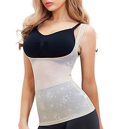 MISS MOLY Canotta Modellante Shaping Top Donna Corpetti Canottiere Moderato Contenitivo Pancia Snellente Vita Push Up Effetto Dimagrante Shapewear Bustino Traspirante Piacevole in Estate