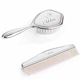 Forever Personalized Engraved Silver-Plated Brush & Comb Set – Newborn Grooming Kit, Soft Bristle Hairbrush, Custom Baby Keepsake Gift for Baby Shower, Christening, Baptism.