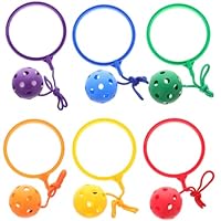 Gatuida 6Pcs Ankle Skip Ball for Kids, Swing Ball Replacement, Skip It Ankle Toy for Playground, Coordination Development, Outdoor Indoor Fun, Children