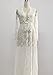 ZIUMUDY Sexy Deep V-Neck Long Sleeve Lace Beach See-Through Maternity Maxi Dress (Large, White)