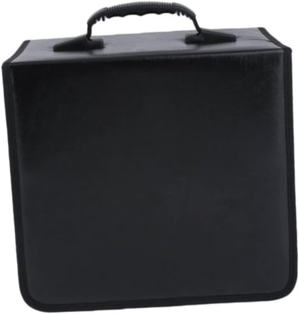Cd Holder Case Suitcase Comfortable Handle Portable Cd Storage Bag Black Disc Container