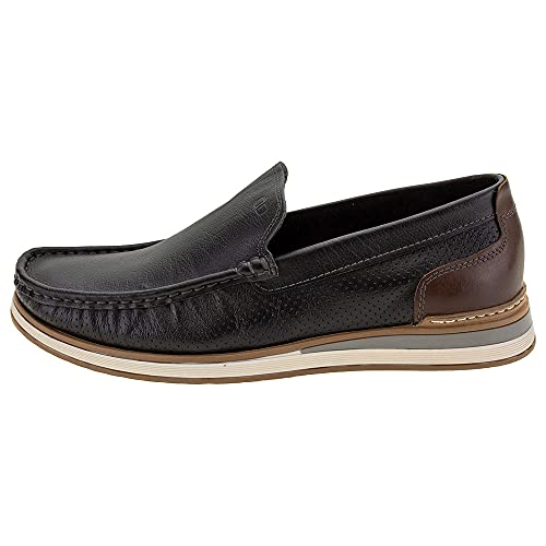 Mocassim Denim Flow Preto/Marrom-Preto-43