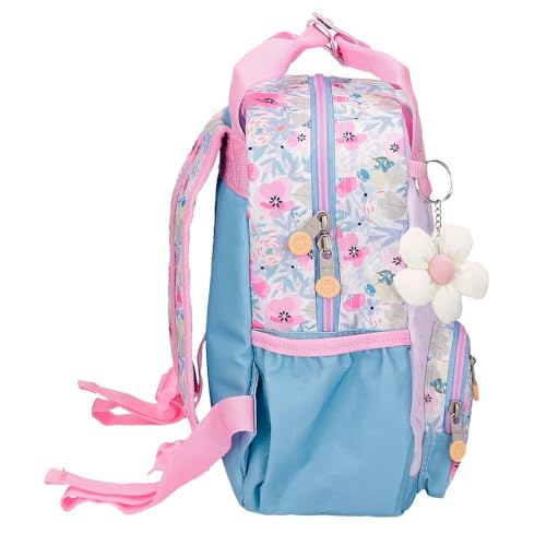Sac à dos enfant plein de fleurs avec roulettes multidirectionnelles