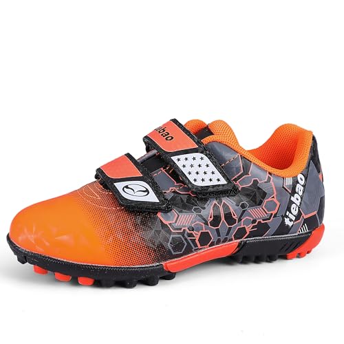 Chaussures soccer TF enfant herbe synthétique jeunes filles garçons orange noir 9