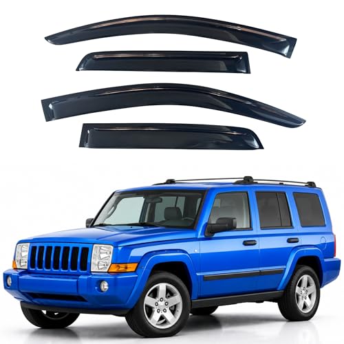 Image of IG Window Visors Fit for 2006-2010 Jeep Commander, Out-Channel Rain Guards Vent Wind Deflectors 4PC, Car Accessories for 06-10 Commander
