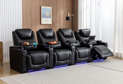 Hometheaterseatingseatstheaterreclinerchairsofagamemovietheaterchairswith7colorsambientlightinglumbarpillowsidepockettraytablepowerreclineblack Urban Country Home Decor Home theater seating seats theater recliner chair sofa game movie theater chairs with 7 colors ambient lighting lumbar pillow side pocket tray table power recline black urban country home decor