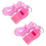 Goktvai 2stk Rosa Pfeife, Leuchtende Laute Sportpfeife mit Trageband und Mundstück für Trainer Schiedsrichter Rettungsschwimmer Lehrer und Hundetrainer(Knallpink)
