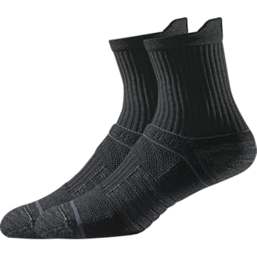 Strideline Basic Mid Length Socks | Quad-Ply Yarn Padding, Direct Compression and Zoned Cushioning, 1 Pack (Black, X Large)