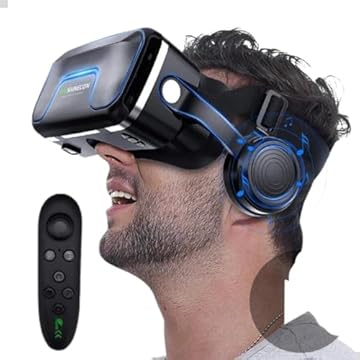 Óculos de Realidade Virtual Shinecon 10.0 Imersão Completa com Controle e Fones
