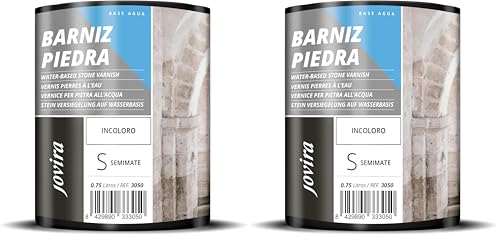 JOVIRA PINTURAS Vernis Pierre à 'eau, Brique, terrazzo, ardoise, béton, terre cuite, aspect naturel incolore. (750 Millilitres, Semimat) (Lot de 2)