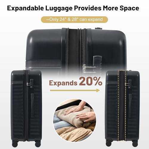 image for Merax Luggage Sets 3 Piece, Durable Hardshell Suitcase with Double Spi