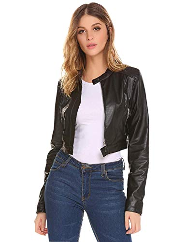Image of Captain Cory Womens Black Short & Bold Lambskin Leather Peacoat Jacket X-Small