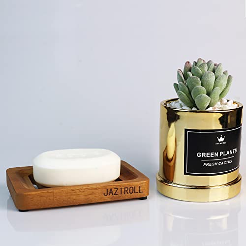 2Pcs Jaziroll Wooden Soap Dish For Bar Soap, Teak Wood Soap Savers, Slotted Soap Holder, Self Draining Soap Tray, Soap Case For Shower Bathroom, Bathtub, Kitchen, Sinks And Countertop #TOP2