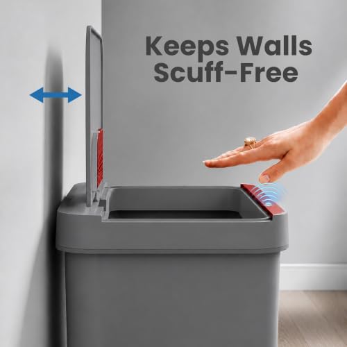 iTouchless Prime 13.2 Gallon Plastic Sensor Kitchen Trash Can with Lid, Durable Dent-Proof, Slim and Space-Saving, Automatic Trashcan Wastebasket for Home, Office, Business, Garage, Living Room, Gray by iTouchless - Used condition - Image 8