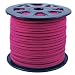 BeadsTreasure Cerise Suede Cord Lace Leather Cord For Jewelry Making 3x1.5 mm-20 Feet.
