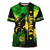 Gukefun Jamaica Shirt Men Women Novelty Adult Short Sleeve Flag Football Shirt Top Jamaican Outfits for Women Soccer Jersey