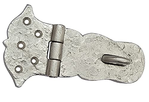 Image of Adonai Hardware inchParan Decorative Cast Iron Old Fashioned Style Hasp and Staple (6 inch x 1 Pack, Satin Nickel) for Vintage Pirates Treasure Chest, Trunks, Wooden Jewelry Box, Cases, Furniture and Sheds