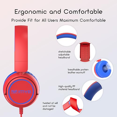 Auriculares infantiles IMYB con cable resistente para evitar enredones molestos 6