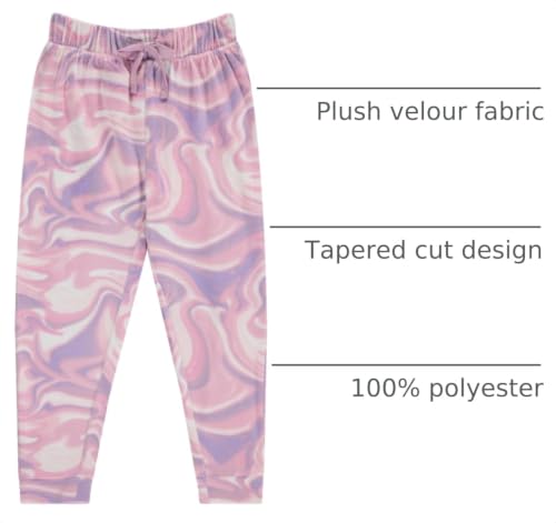 Image of BTween Girls 3 Pack Velour Jogger Pant Set Solid, Tie Dye or Camo Sweatpants for Girls