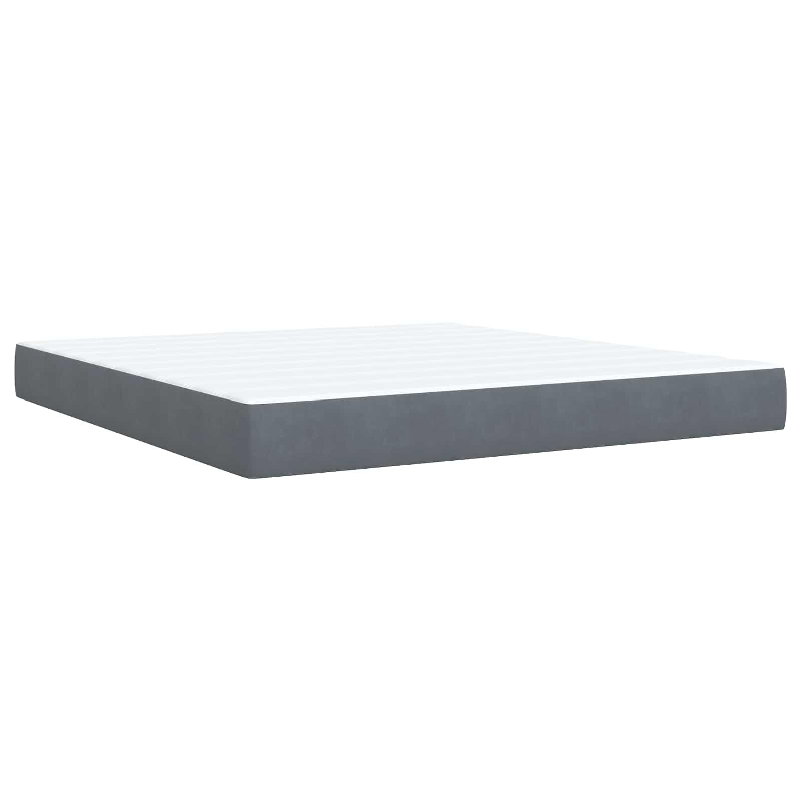 Lit Coffre 180x200 cm avec Matelas et Surmatelas Velours Gris Foncé