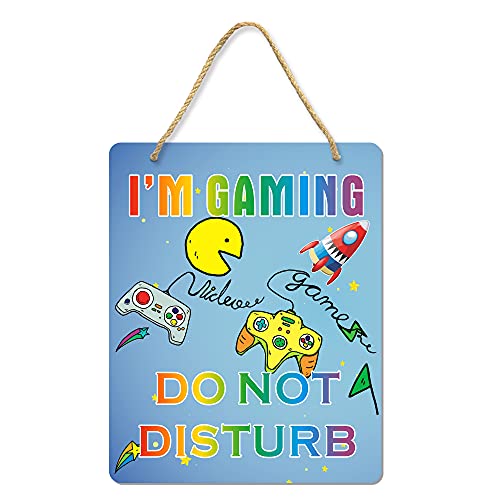 Uflashmi I’m Gaming Sign Metal, Video Gaming Room Decor for Boys, Gamer Sign for Room Door Wall Decor, 8X10 Inch