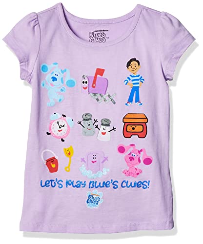 Nickelodeon Blue's Clues & You Character Toddler Girl Short Sleeve Tee-Blue, Josh, Magenta