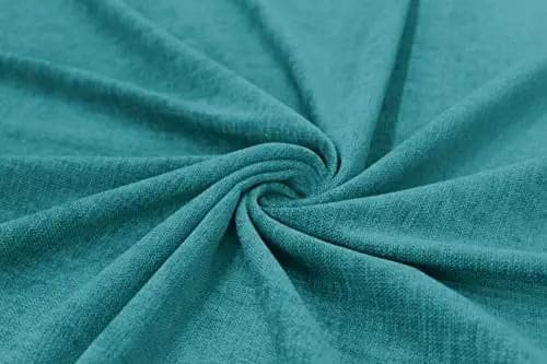 Chenille Textured Fabric Material by Meter for Sofa Bed Cover Curtains Cushions Cover Upholstery Unstitched Velvet Fabric - 55 Inch Width (1 Meter, Aqua)-image-5
