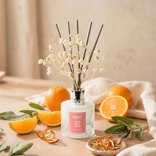 Image of Airkeep Reed Diffuser Set,3.38 fl oz (100 ml) - Spiced Fruit Woods Oil Diffusers with 8 Reed Sticks, Home Fragrance Reed Diffuser for Bathroom Shelf Decor
