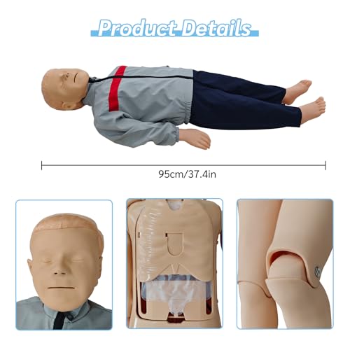 JNMFTD Children CPR Manikins Dummy Training Kit,Full Body CPR First Aid Training Simulator Mannequin Professional Medical Accessories for Classroom or Research Centers Nursing Practice Patient Care