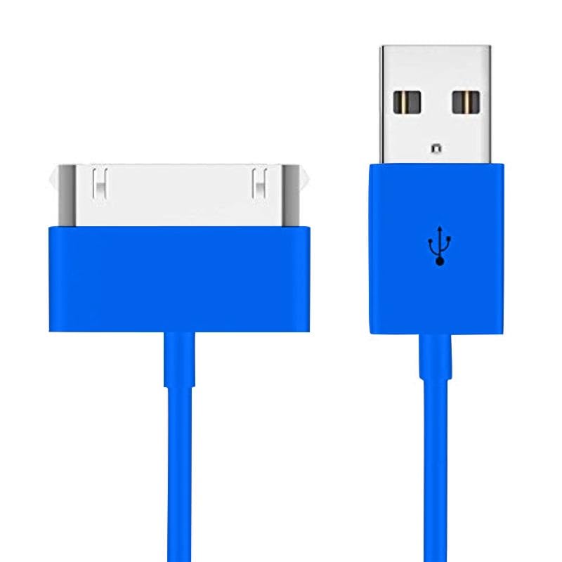 5 Pack of 1 Metre Extra Long Blue 30-Pin USB Data Sync Charging
