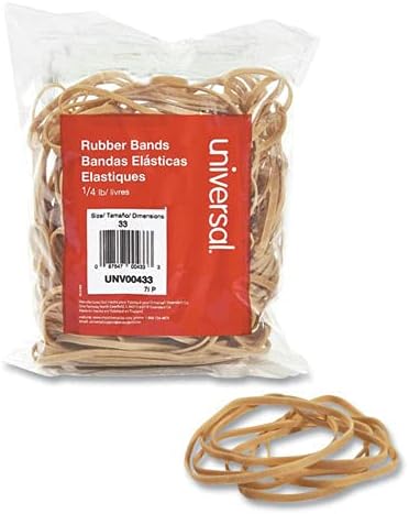 Universal Rubber Bands, Size 33, 0.04" Gauge, Beige, 4 Oz Box, 160/pack